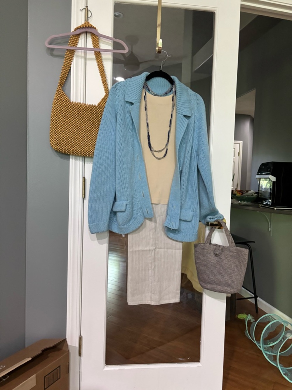Light Sky Blue Knit Women's Cardigan Sweater